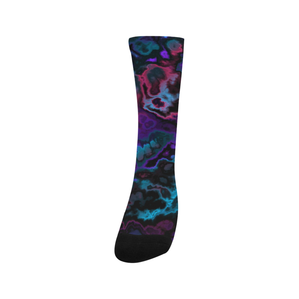 black blue pink purple abstract Trouser Socks