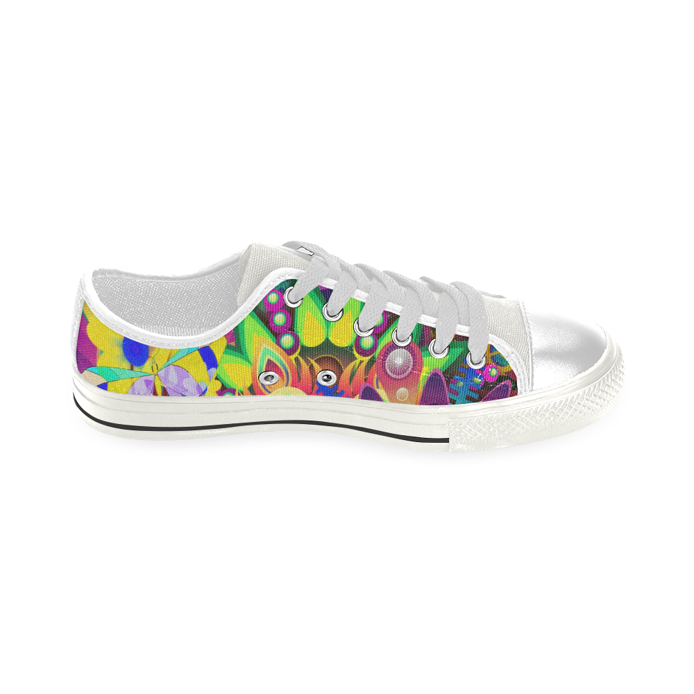 Abstract Pop Neon Fantasy Low Top Canvas Shoes for Kid (Model 018)