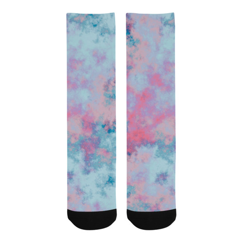 pink and blue clouds Trouser Socks