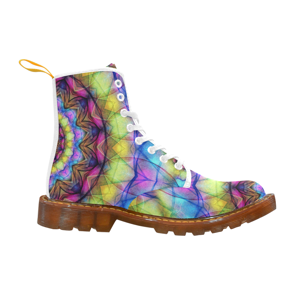 rainbow glass Mandala bright Martin Boots For Women Model 1203H