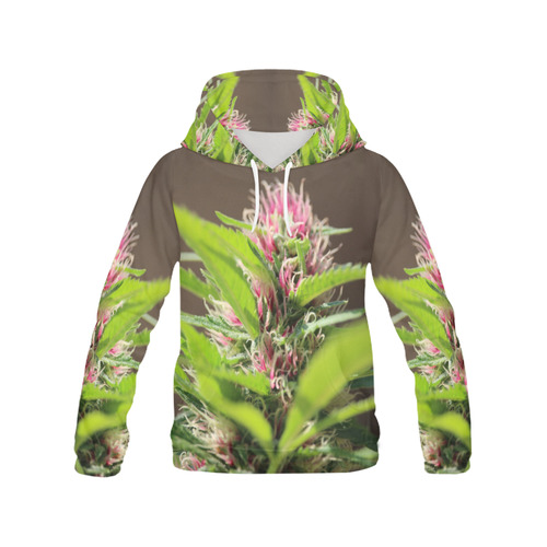 Pink Hair Lady All Over Print Hoodie for Women (USA Size) (Model H13)