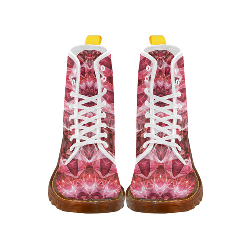 Red holistic mandala abstract art Martin Boots For Women Model 1203H