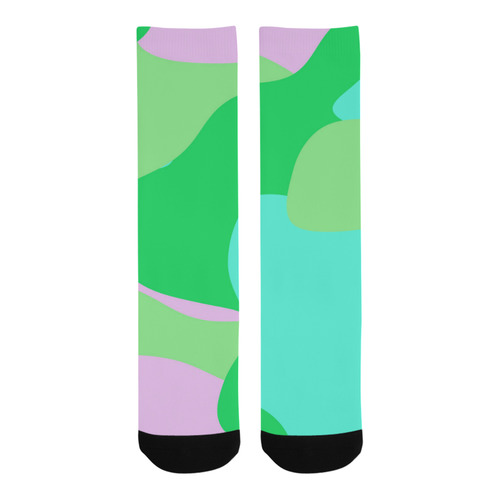 pink green and turquoise abstract Trouser Socks