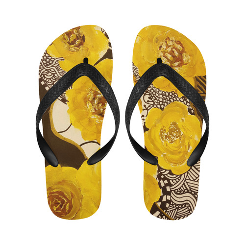 Yellow Rose by DBART Flip Flops for Men/Women (Model 040)