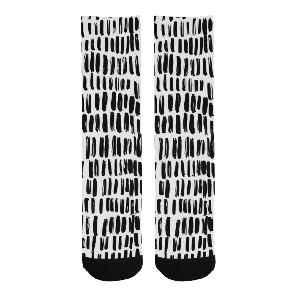 black and white doodle patterns (2) Trouser Socks