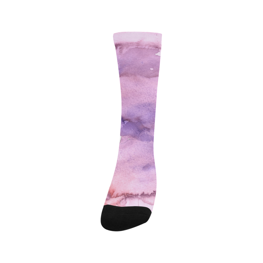 purple red watercolor Trouser Socks