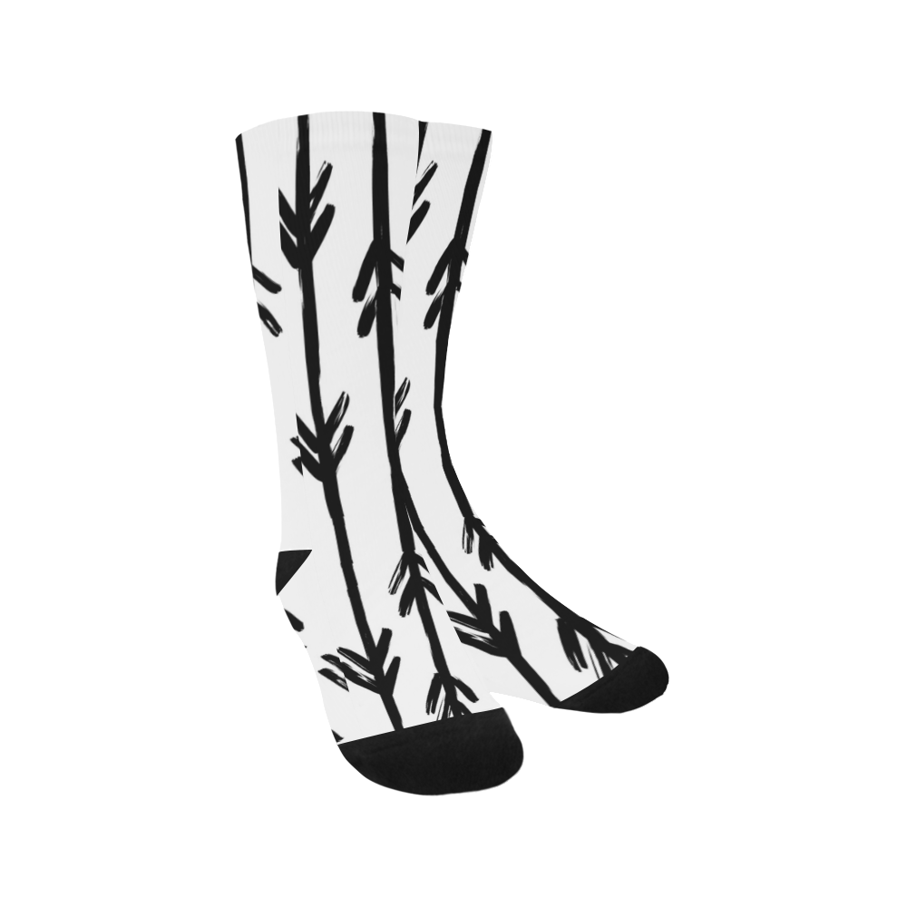 black and white doodle arrows Trouser Socks