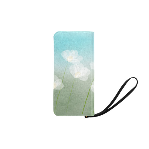 White Flowers. Inspired by the Magic Island of Gotland. Women's Clutch Purse (Model 1637)
