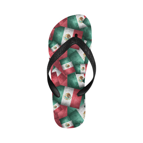 Grunge-Style Mexican Flag of Mexico Flip Flops for Men/Women (Model 040)