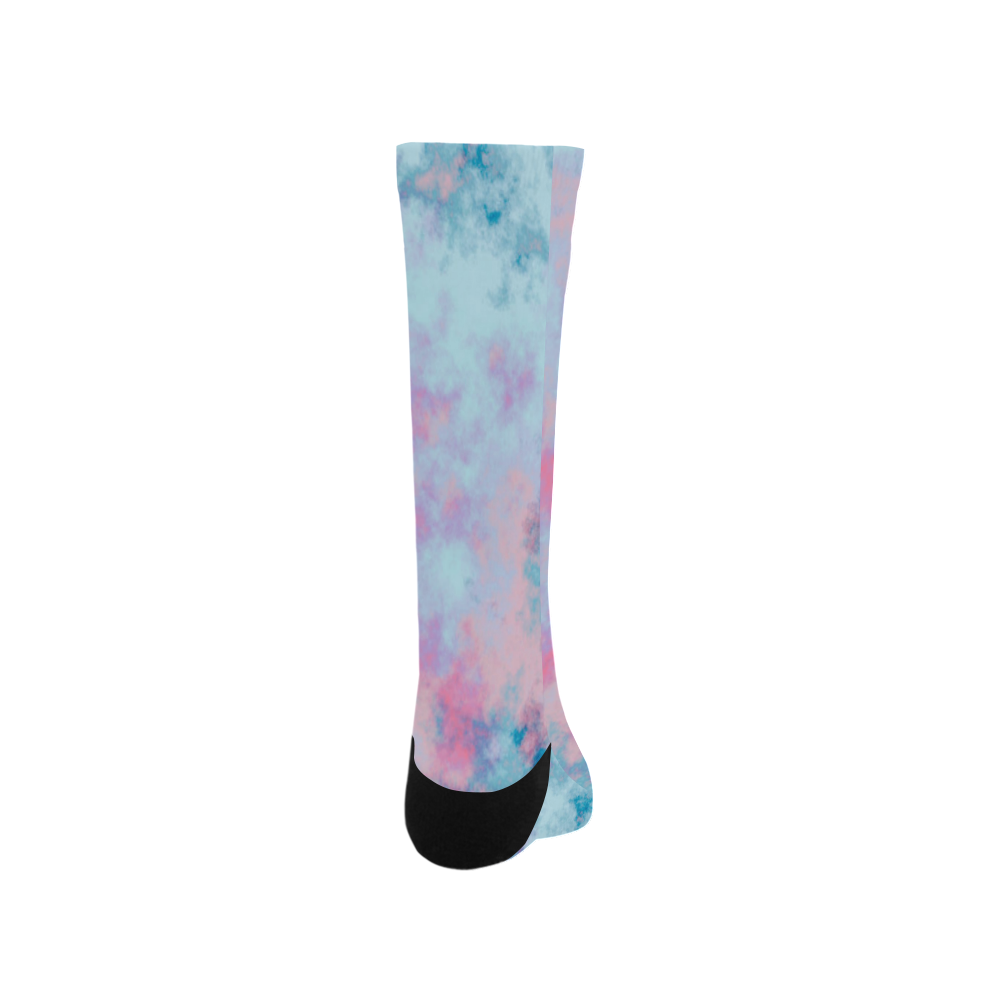 pink and blue clouds Trouser Socks