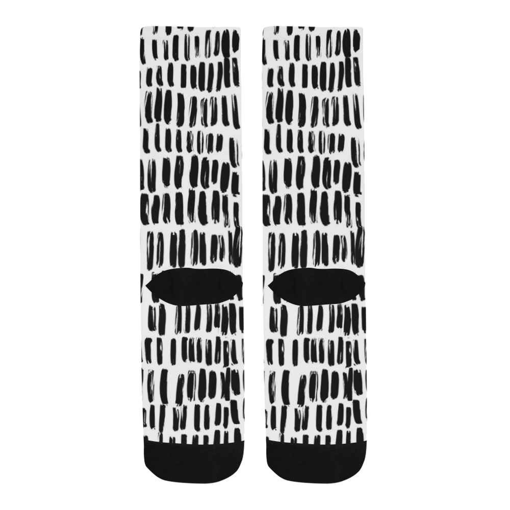 black and white doodle patterns (2) Trouser Socks