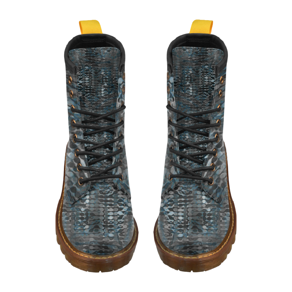Black Reflector High Grade PU Leather Martin Boots For Men Model 402H
