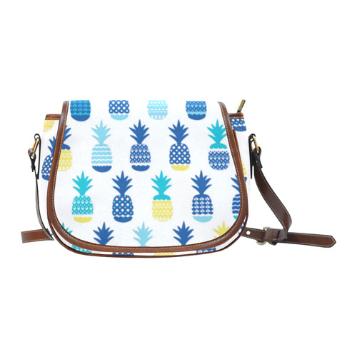 Pineapples Summer Fun Fruit Pattern Saddle Bag/Small (Model 1649) Full Customization