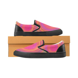 Rainbow Swirls Men's Slip-on Canvas Shoes (Model 019)