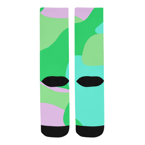 pink green and turquoise abstract Trouser Socks