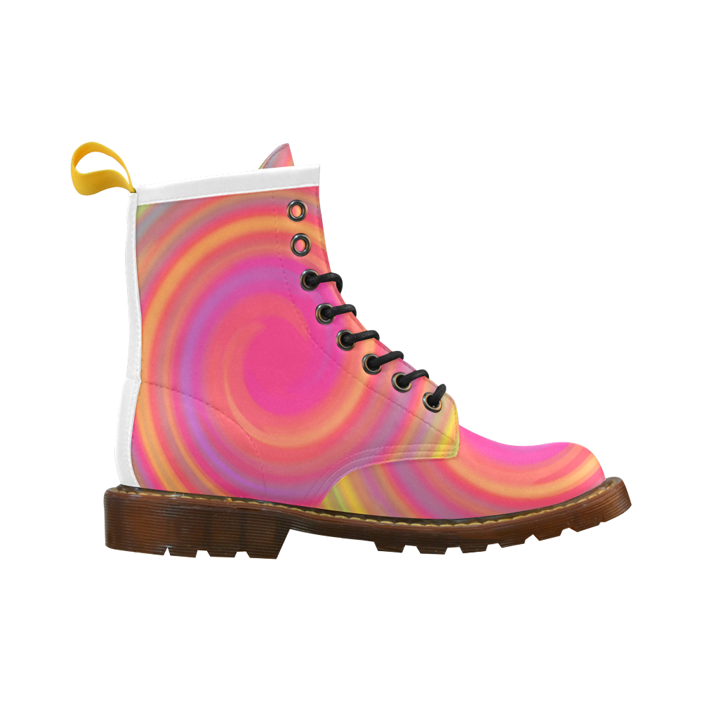 Rainbow Swirls High Grade PU Leather Martin Boots For Men Model 402H