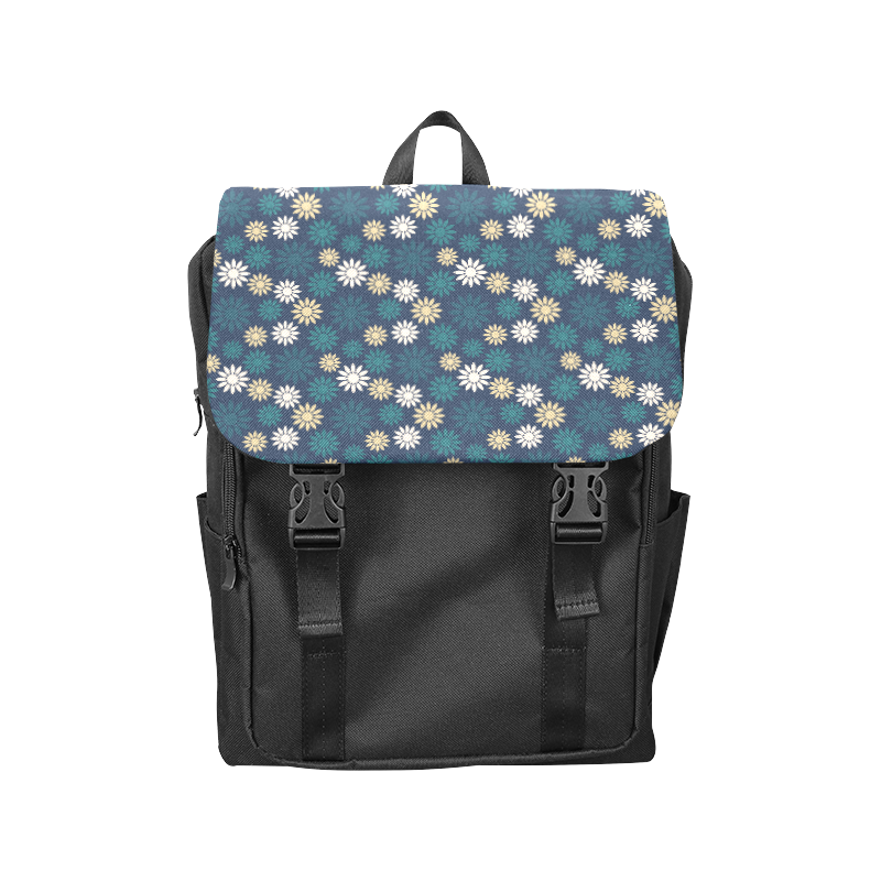 Blue Symbolic Camomiles Floral Casual Shoulders Backpack (Model 1623)