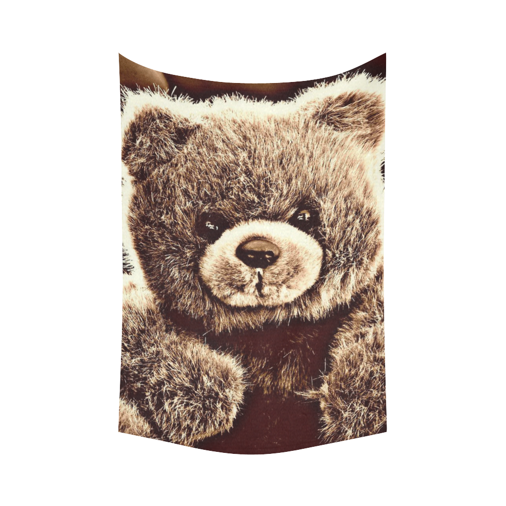 adorable Teddy 1 by FeelGood Cotton Linen Wall Tapestry 60"x 90"