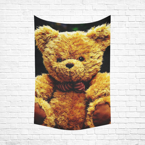adorable Teddy 2 by FeelGood Cotton Linen Wall Tapestry 60"x 90"
