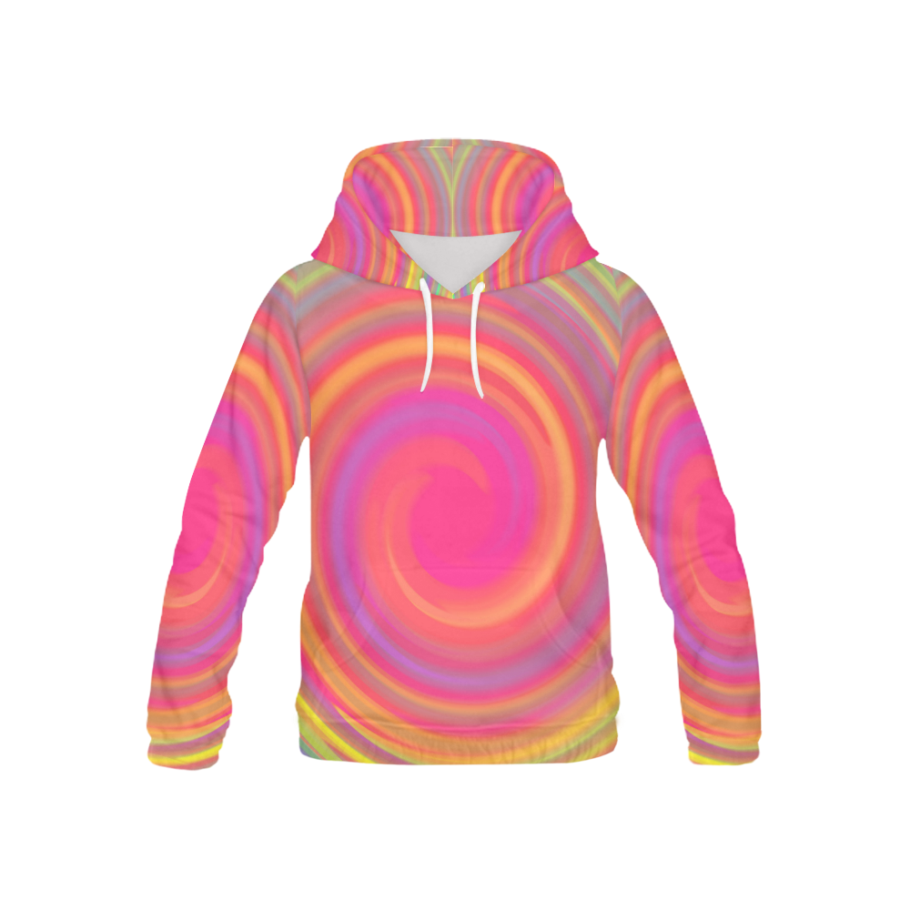 Rainbow Swirls All Over Print Hoodie for Kid (USA Size) (Model H13)