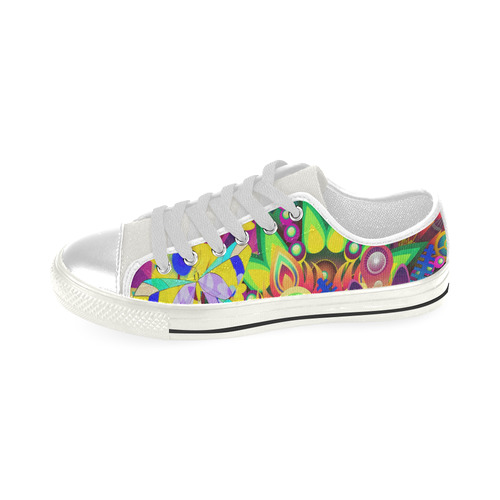 Abstract Pop Neon Fantasy Low Top Canvas Shoes for Kid (Model 018)
