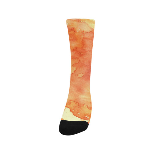 orange red watercolor Trouser Socks