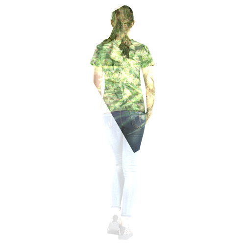 Green Crack All Over Print T-Shirt for Women (USA Size) (Model T40)