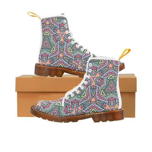 Zandine 0406 soft carnival colors pattern Martin Boots For Women Model 1203H