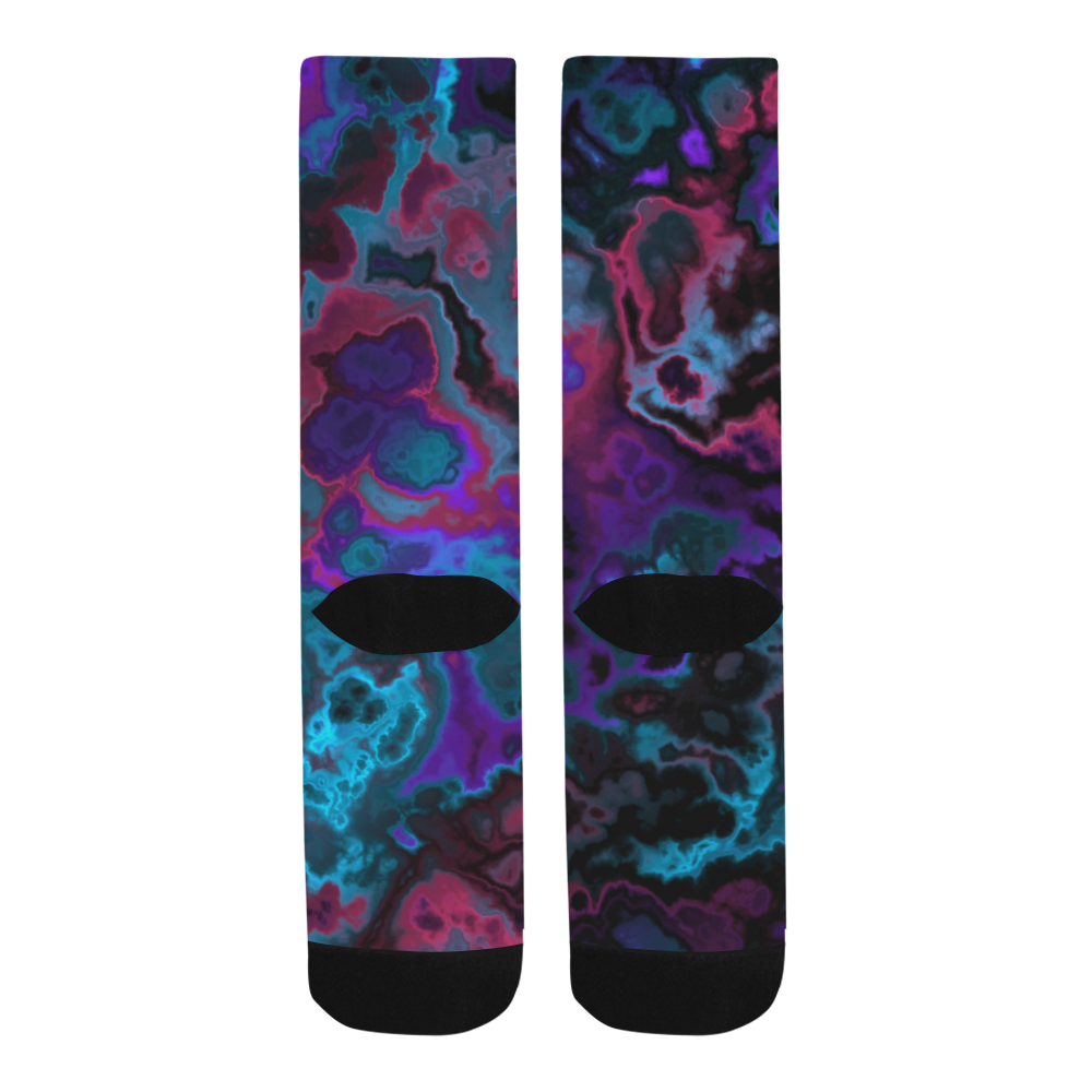 black blue pink purple abstract Trouser Socks