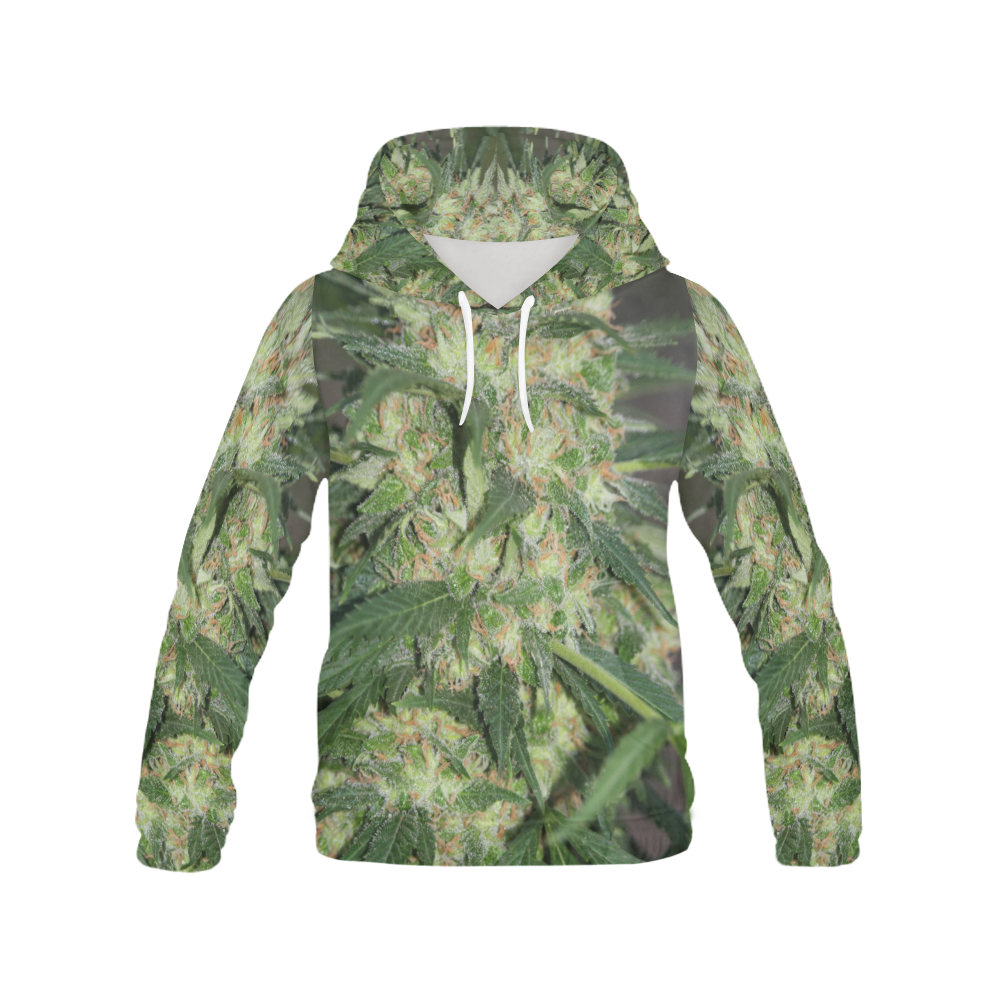 Green Crack All Over Print Hoodie for Women (USA Size) (Model H13)