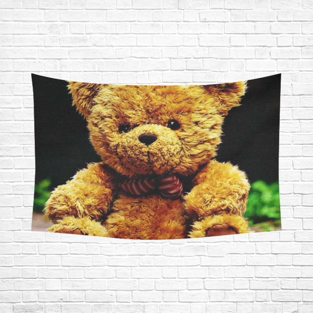 adorable Teddy 2 by FeelGood Cotton Linen Wall Tapestry 90"x 60"
