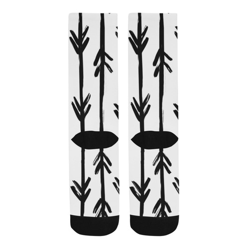 black and white doodle arrows Trouser Socks