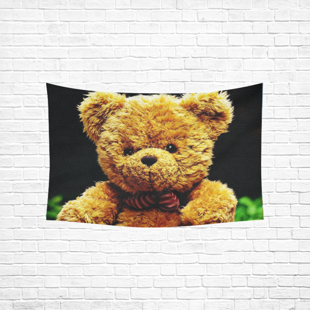 adorable Teddy 2 by FeelGood Cotton Linen Wall Tapestry 60"x 40"