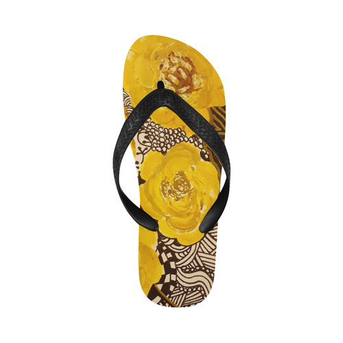 Yellow Rose by DBART Flip Flops for Men/Women (Model 040)