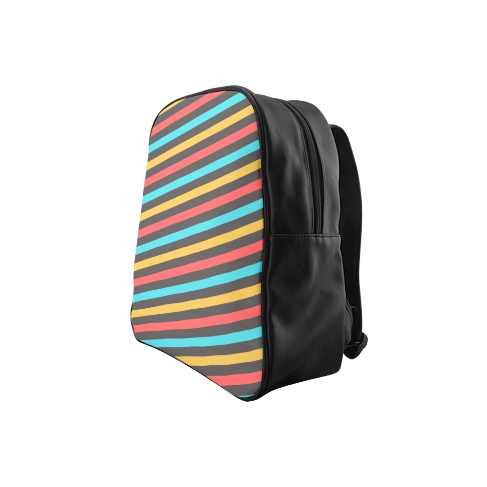 retro stripe School Backpack (Model 1601)(Small)