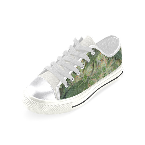 Green Crack Women's Classic Canvas Shoes (Model 018)