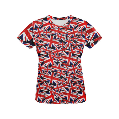 Union Jack British UK Flag All Over Print T-Shirt for Women (USA Size) (Model T40)