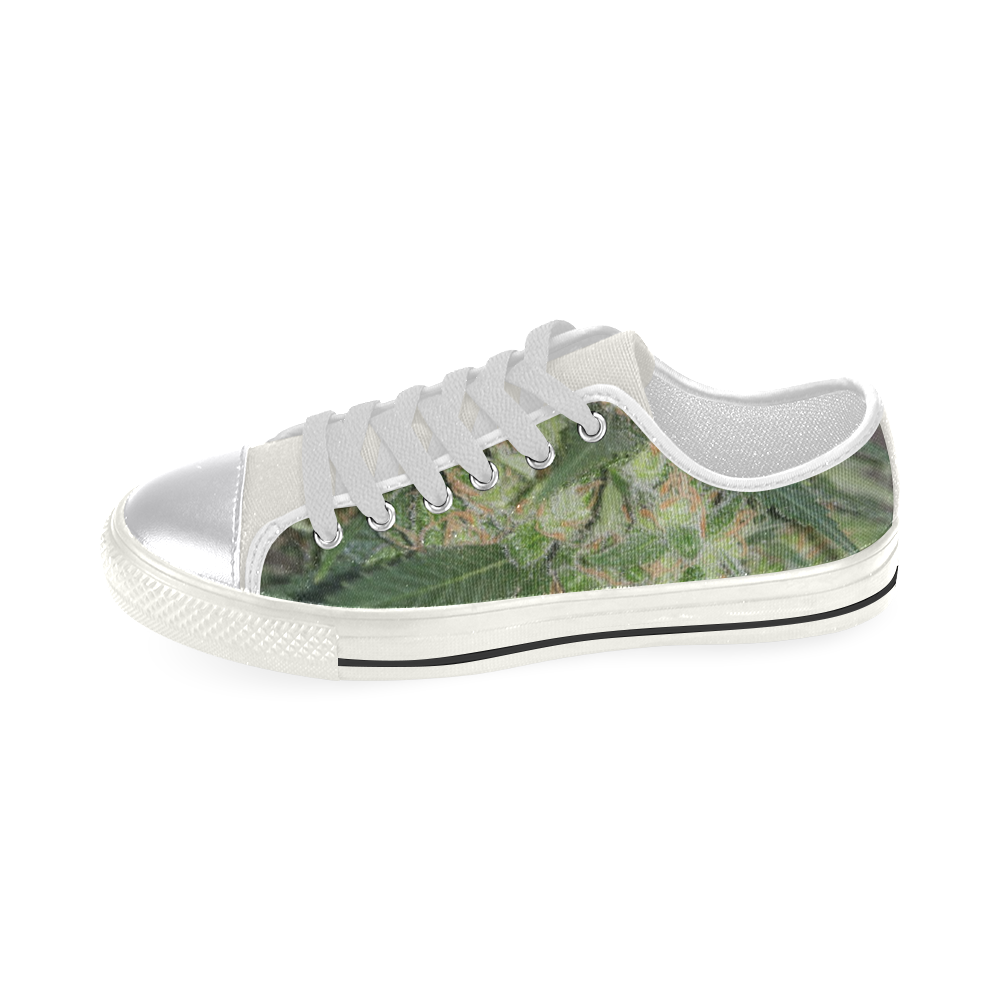 Green Crack Women's Classic Canvas Shoes (Model 018)