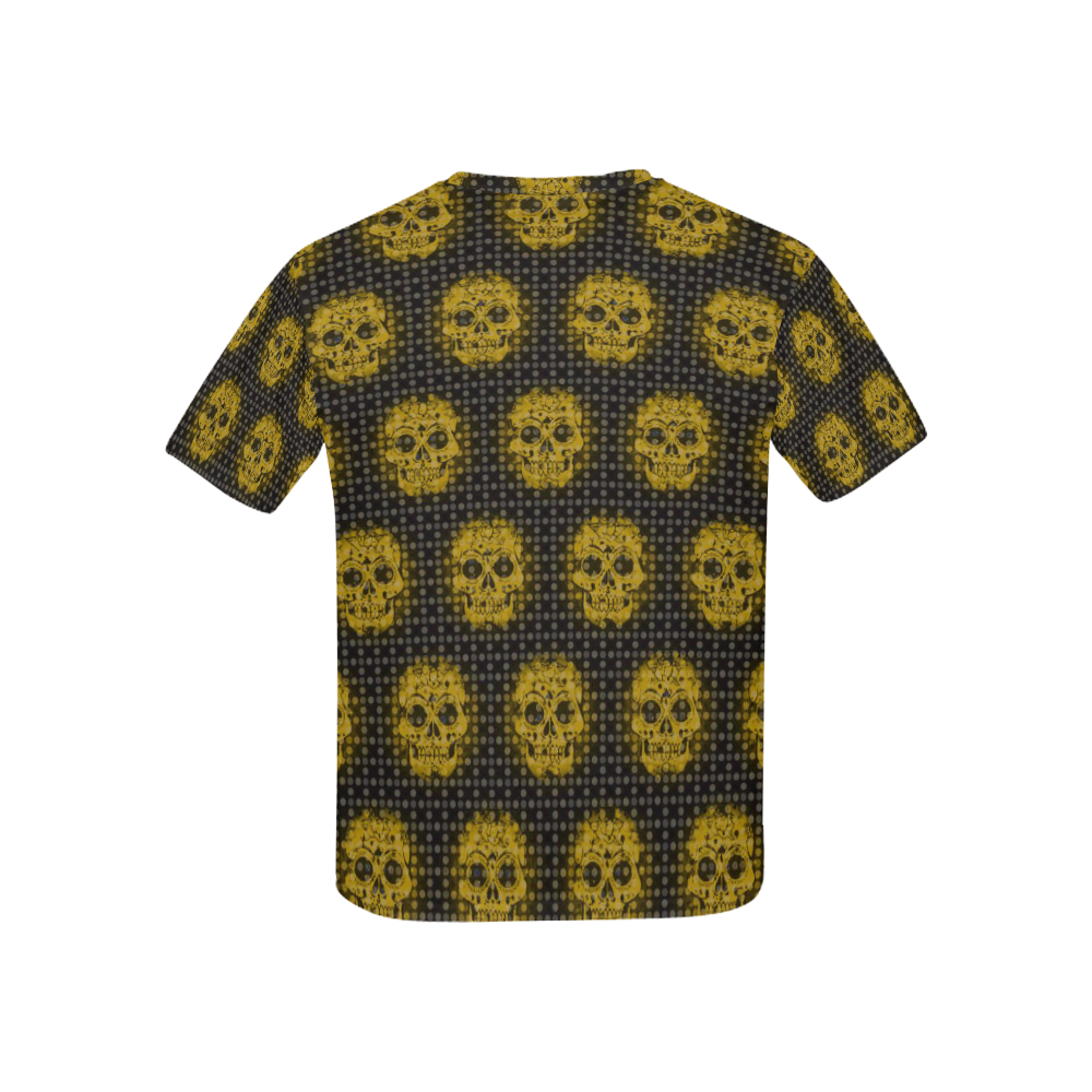 skulls and dotts,golden by JamColors Kids' All Over Print T-shirt (USA Size) (Model T40)