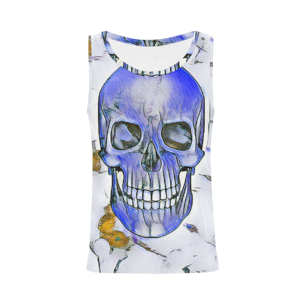 funny Color Skull B by JamColors All Over Print Tank Top for Women (Model T43)
