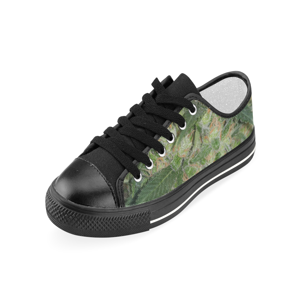 Green Crack Women's Classic Canvas Shoes (Model 018)