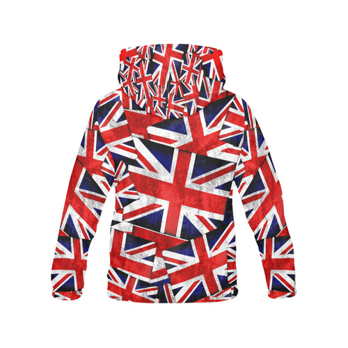 Union Jack British UK Flag All Over Print Hoodie for Women (USA Size) (Model H13)