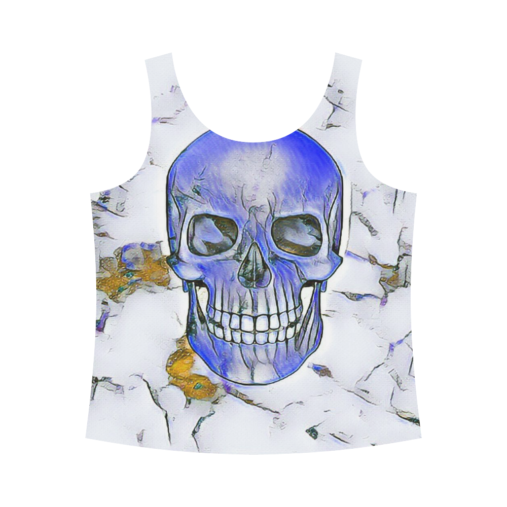 funny Color Skull B by JamColors All Over Print Tank Top for Women (Model T43)
