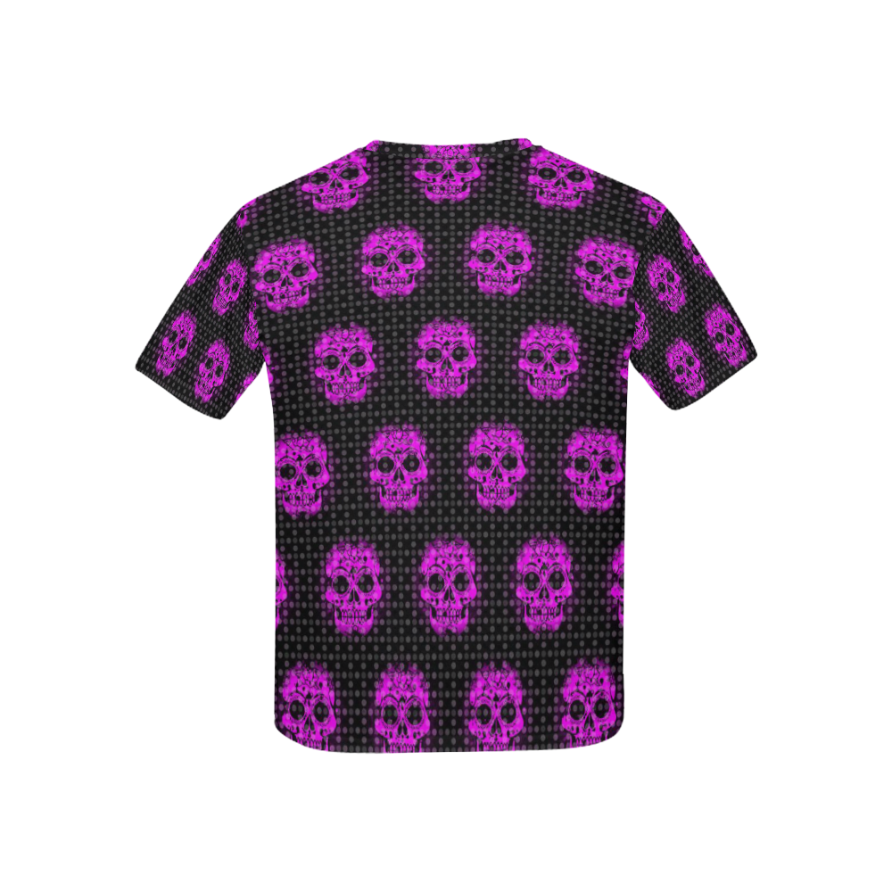 skulls and dotts, pink by JamColors Kids' All Over Print T-shirt (USA Size) (Model T40)