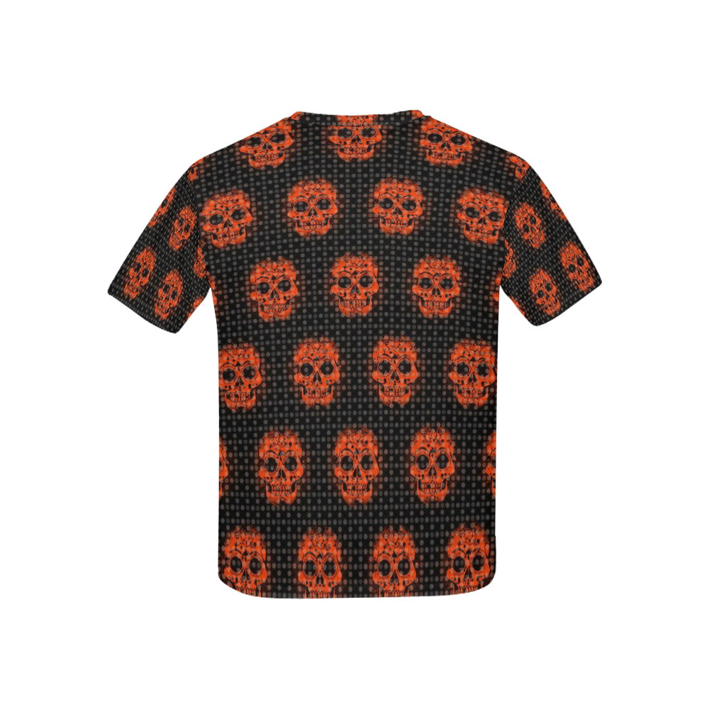 skulls and dotts, orange by JamColors Kids' All Over Print T-shirt (USA Size) (Model T40)