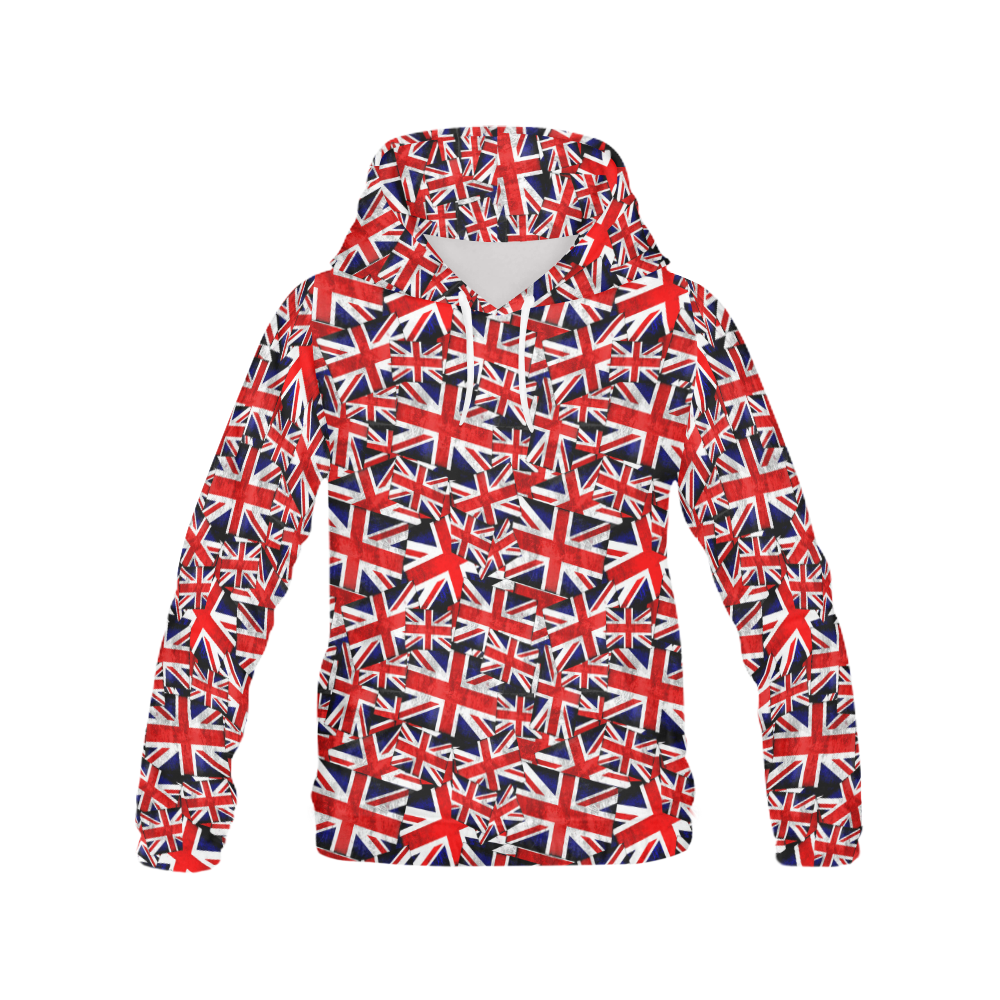 Union Jack British UK Flag All Over Print Hoodie for Women (USA Size) (Model H13)
