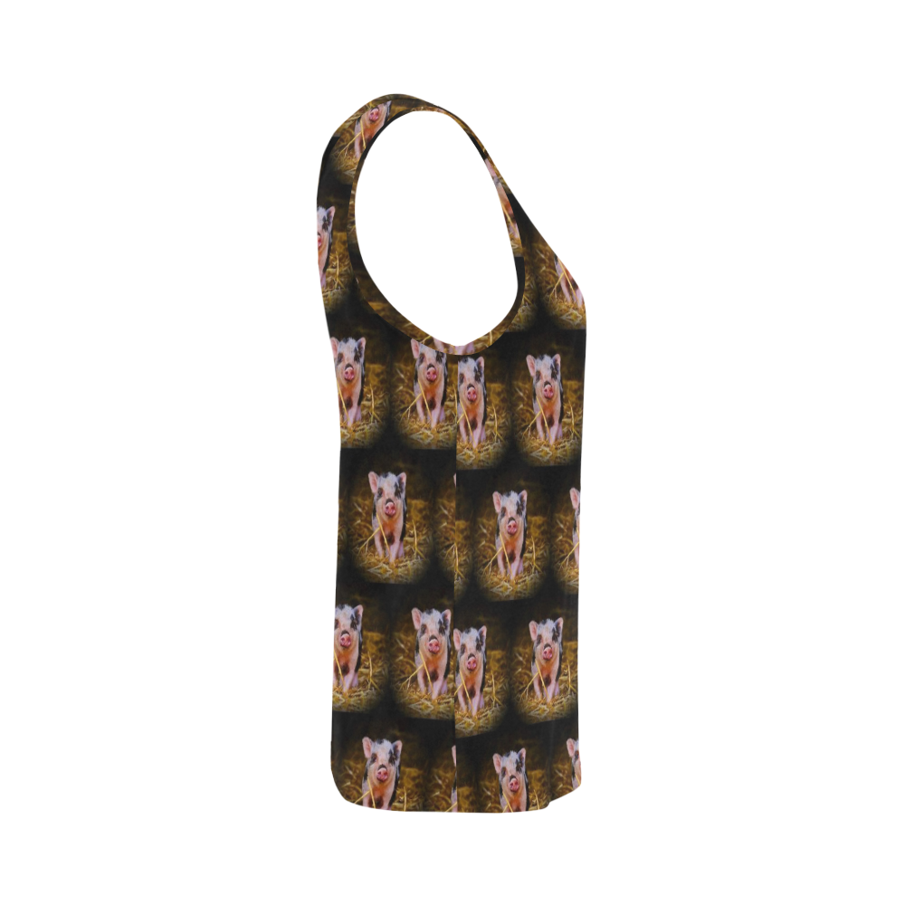 cute animal drops - piglet by JamColors All Over Print Tank Top for Women (Model T43)