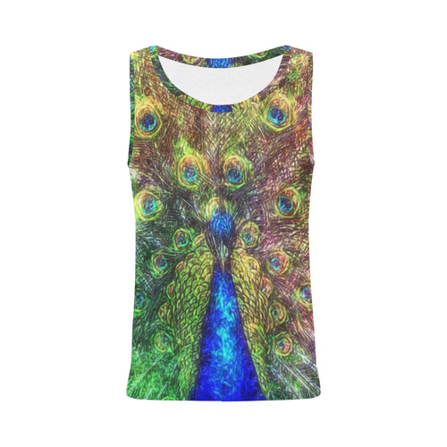 peacock All Over Print Tank Top for Women (Model T43)