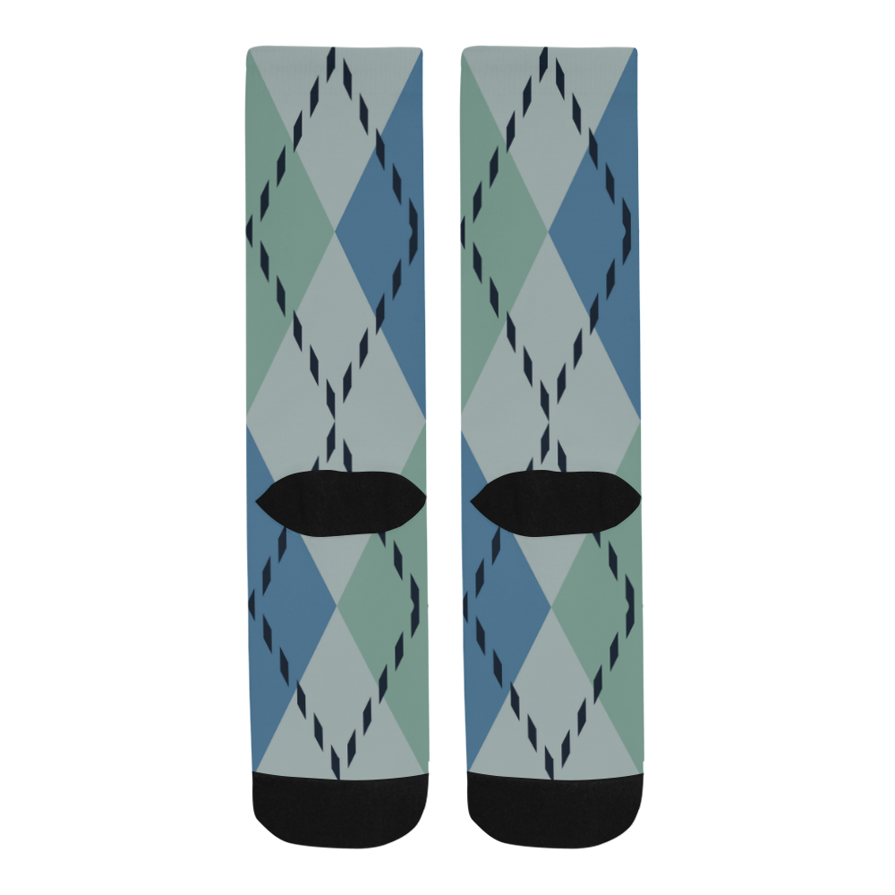blue and green argyle2 Trouser Socks