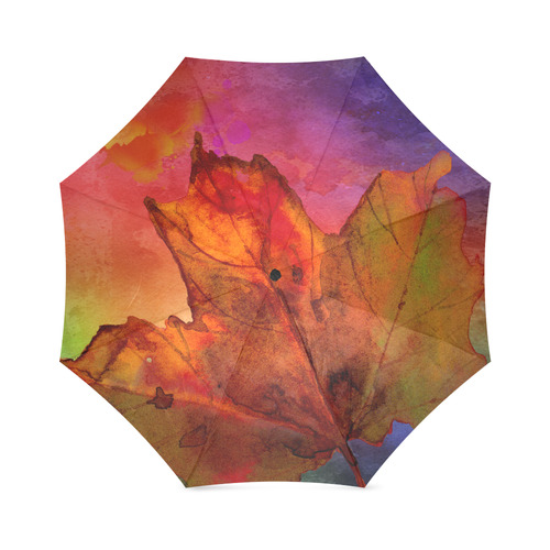 Autumn Fall Leaves watercolor Foldable Umbrella (Model U01)